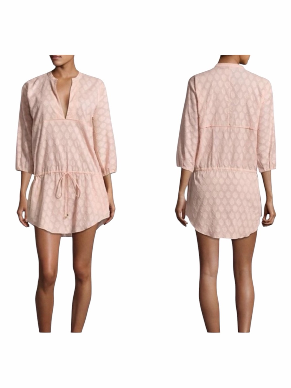 ViX by Paula Hermanny Cotton CHRISTINA CAFTAN COVERUP in ROSEWATER. US Size 6/8.